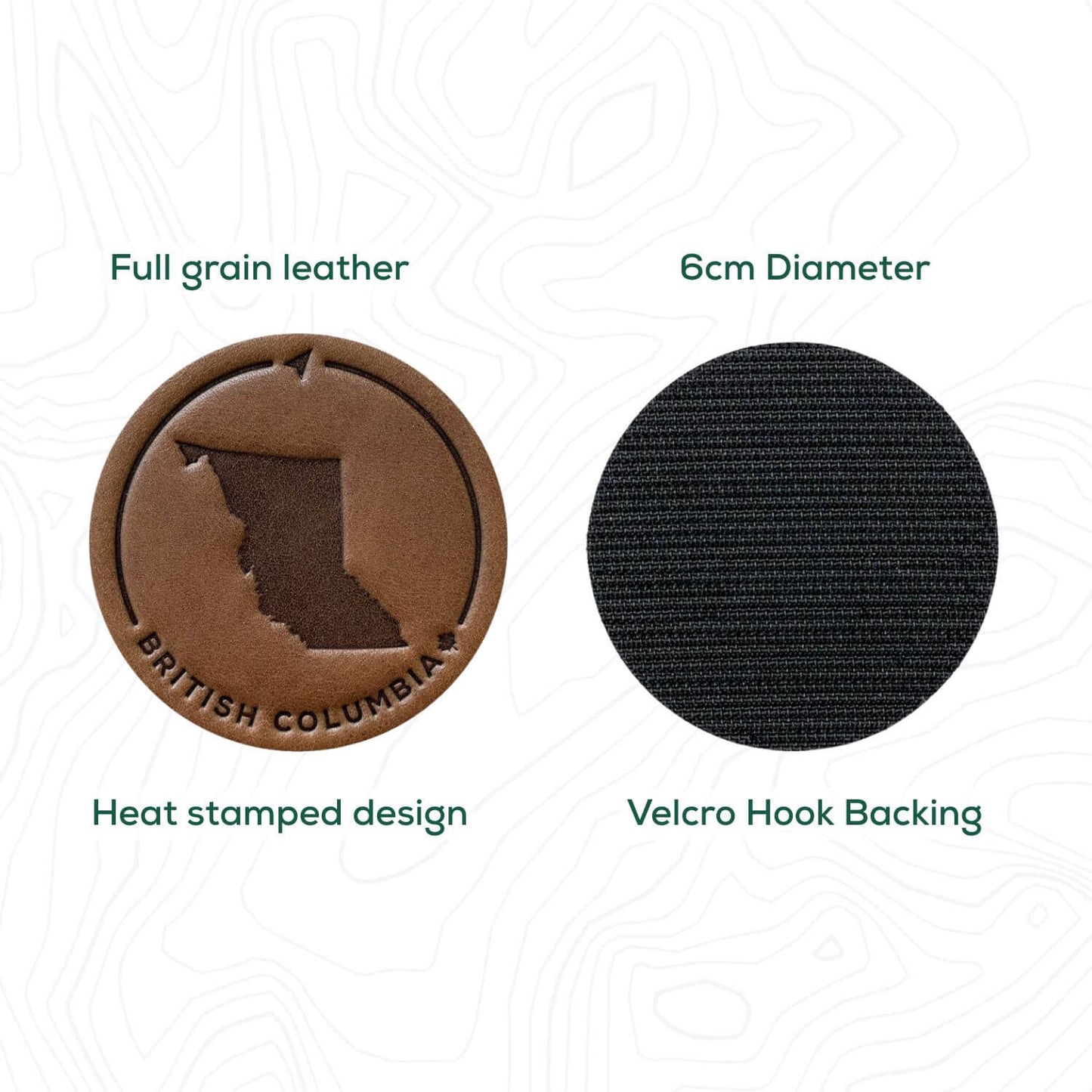 British Columbia Leather Patch with Velcro