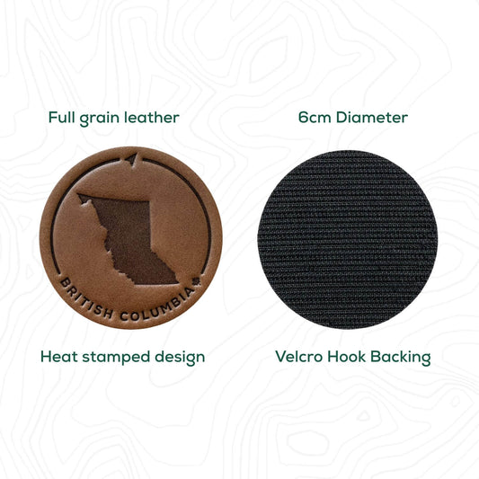 British Columbia Leather Patch with Velcro