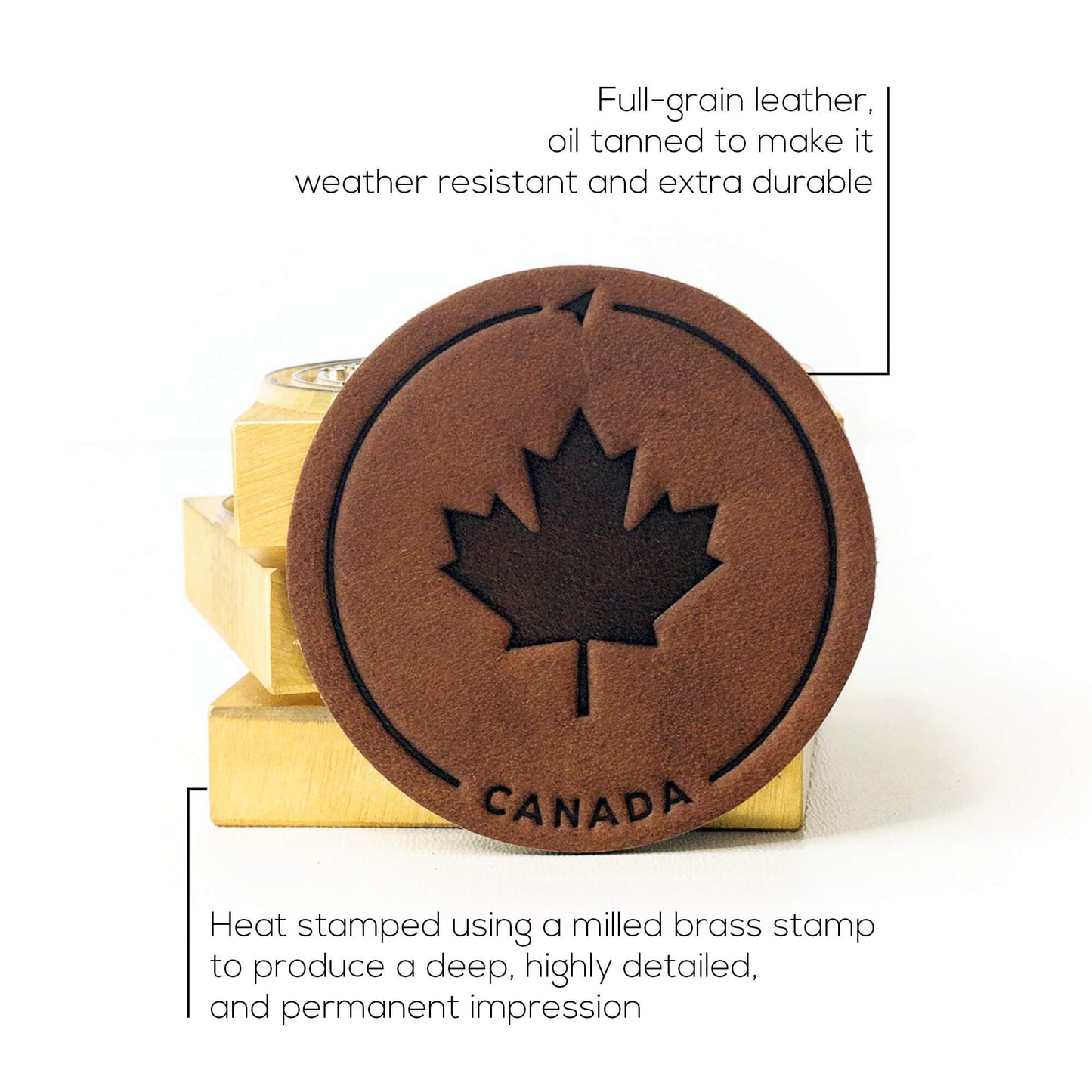 Maple Leaf Leather Patch with Velcro
