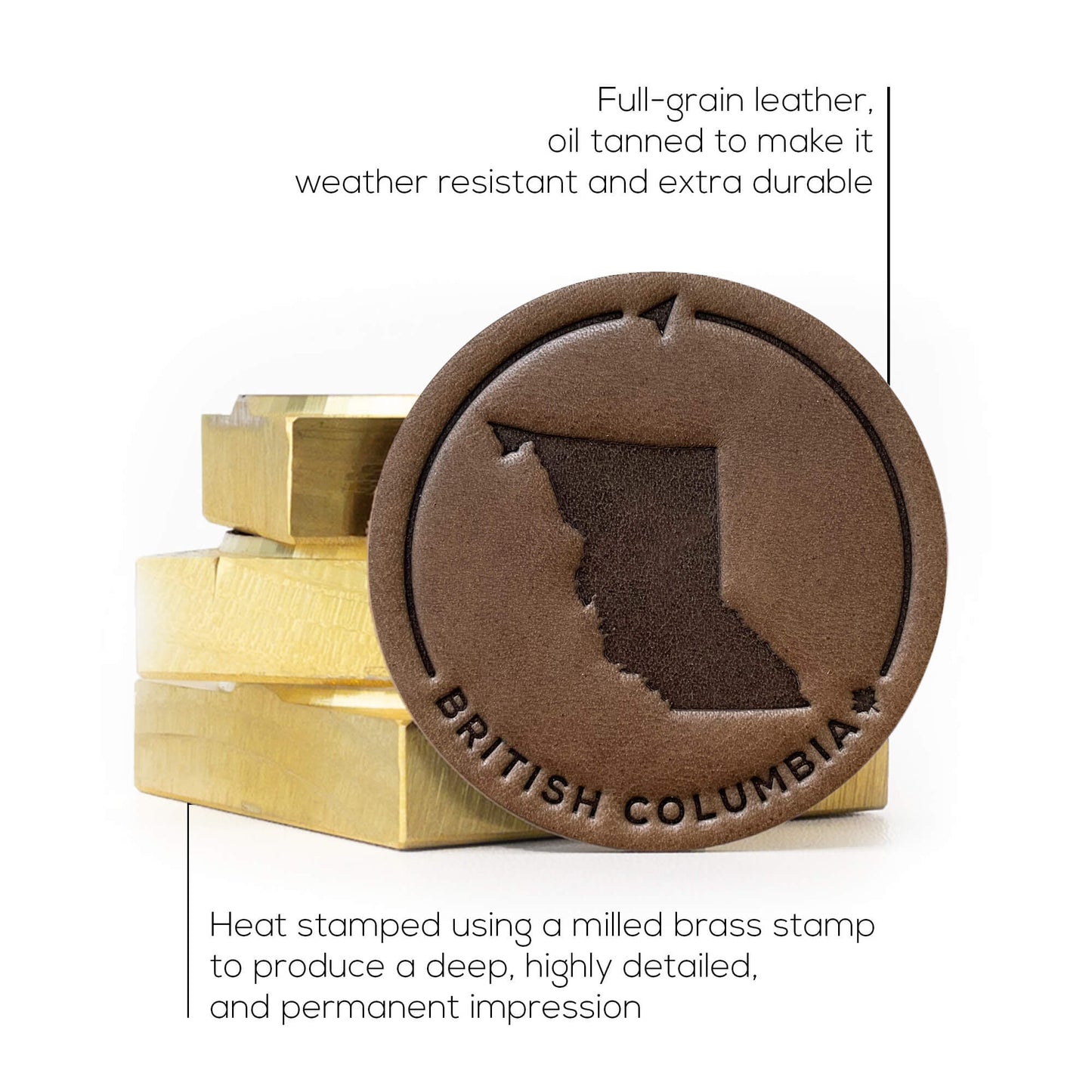 British Columbia Leather Patch with Velcro