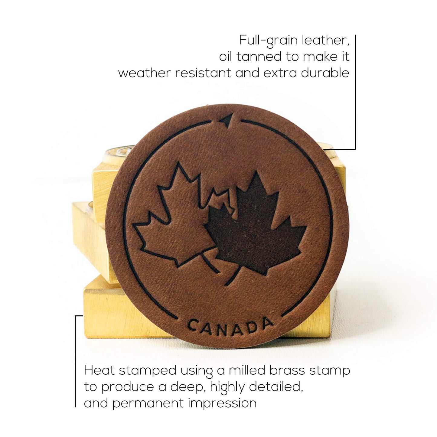 Canada Strong and Free Leather Patch with Velcro