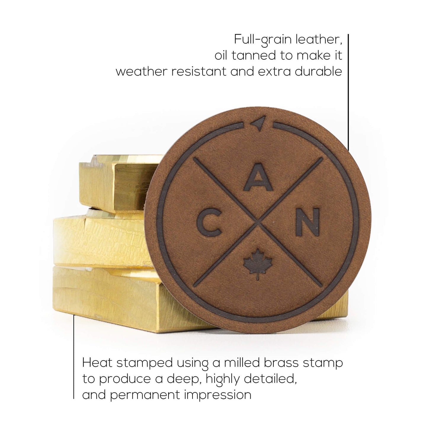 Canada Compass Leather Patch with Velcro