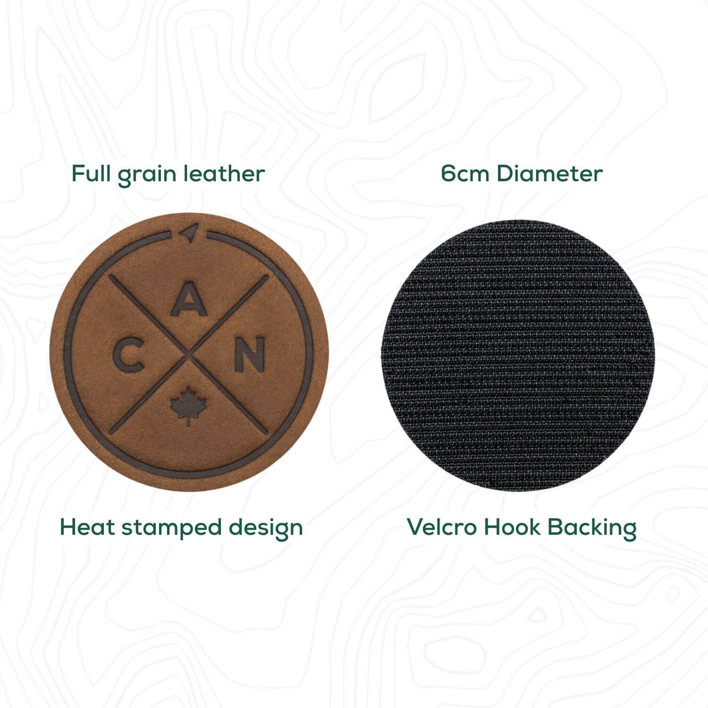 Canada Compass Leather Patch with Velcro