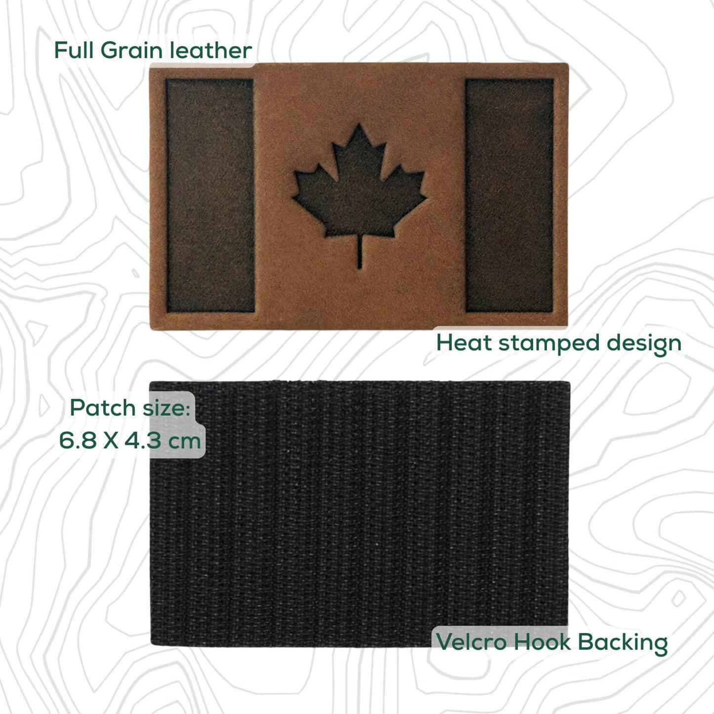Canada Flag Leather Patch with Velcro
