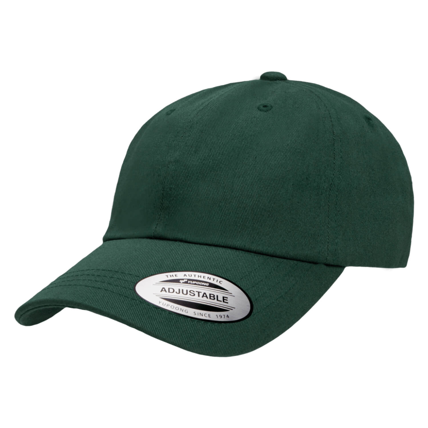 byward outfitters custom hats, custom leather patch dad hat in green