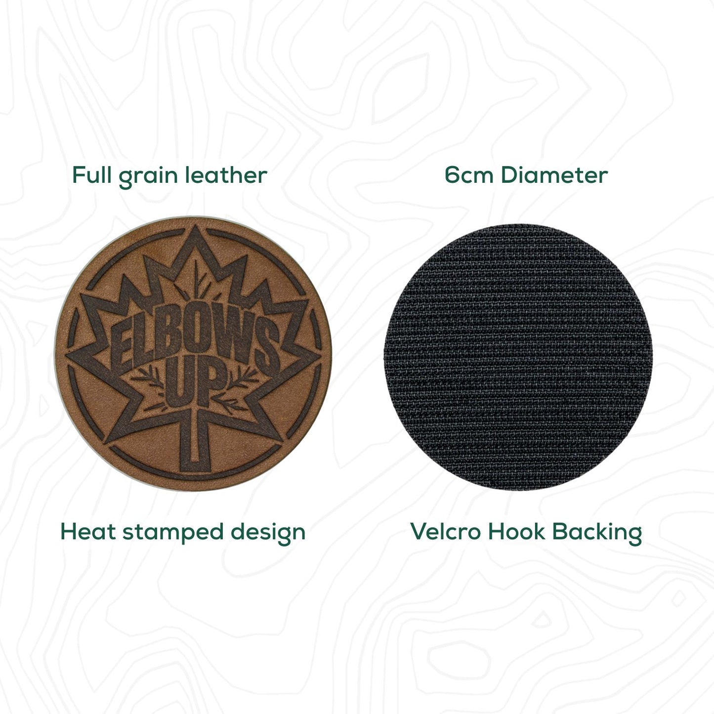 Elbows Up Leather Patch with Velcro