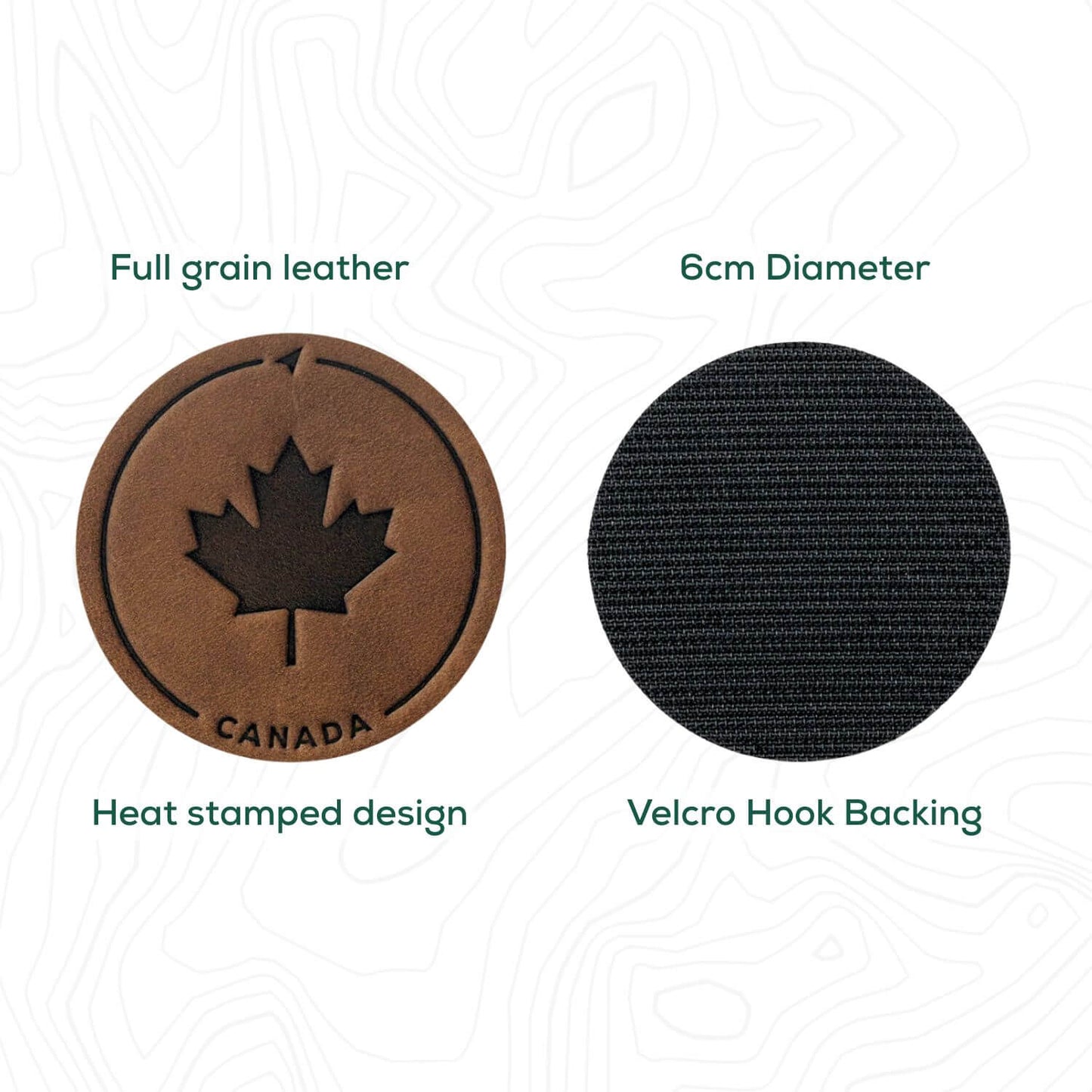 Maple Leaf Leather Patch with Velcro