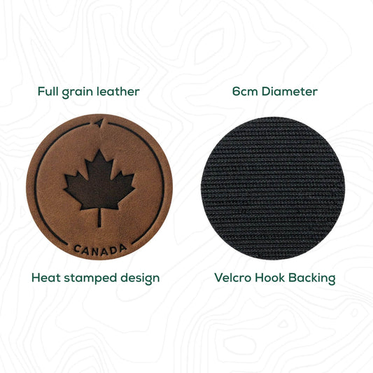 Maple Leaf Leather Patch with Velcro