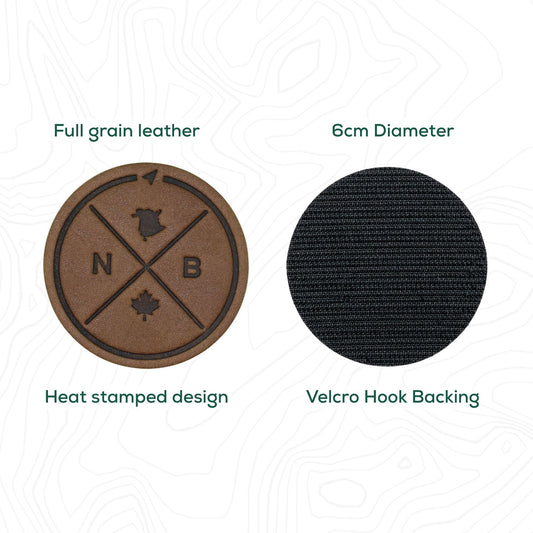New Brunswick Compass Leather Patch with Velcro