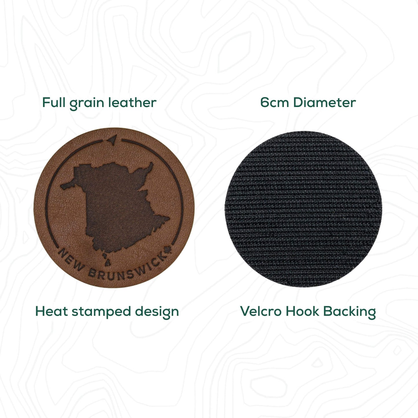 New Brunswick Leather Patch with Velcro