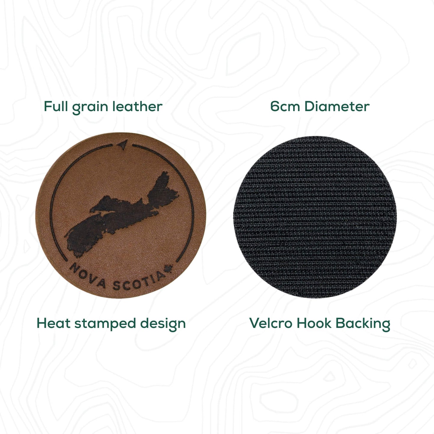 Nova Scotia Leather Patch with Velcro