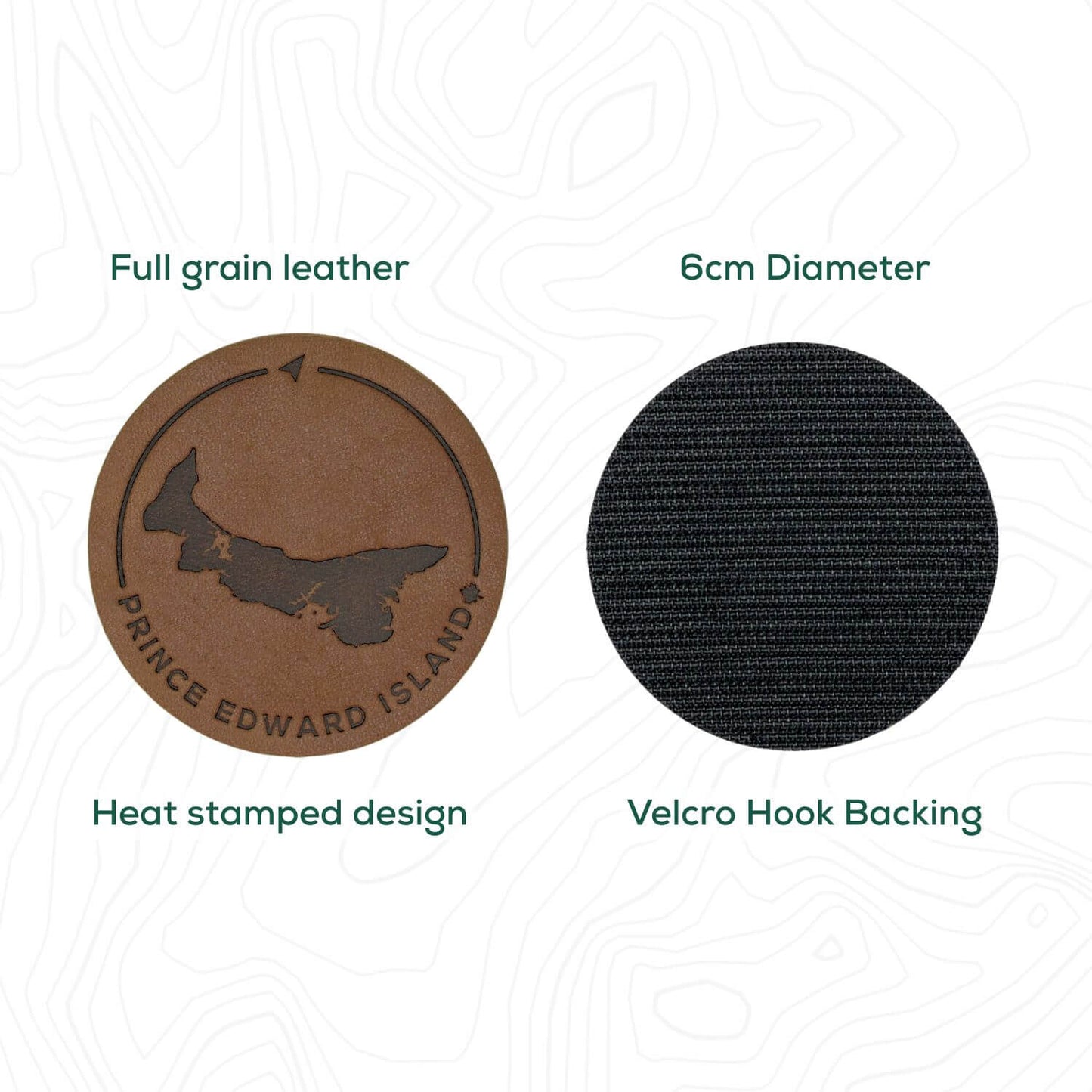 Prince Edward Island Leather Patch with Velcro