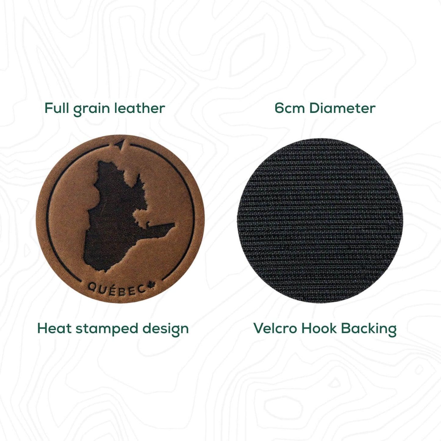 Québec Leather Patch with Velcro