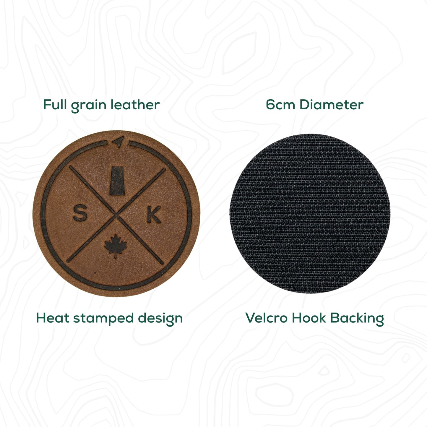 Saskatchewan Compass Leather Patch with Velcro