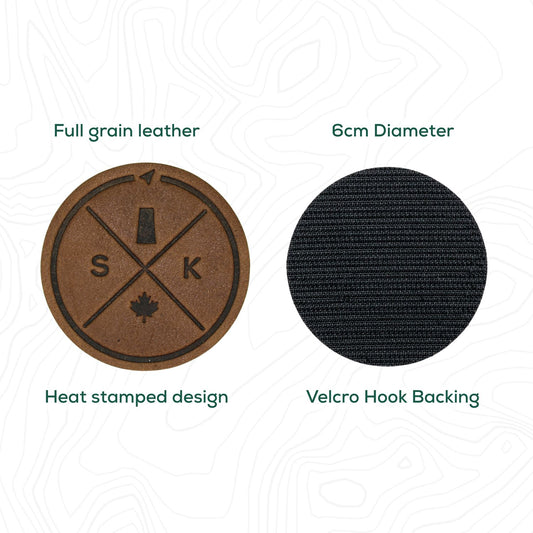 Saskatchewan Compass Leather Patch with Velcro