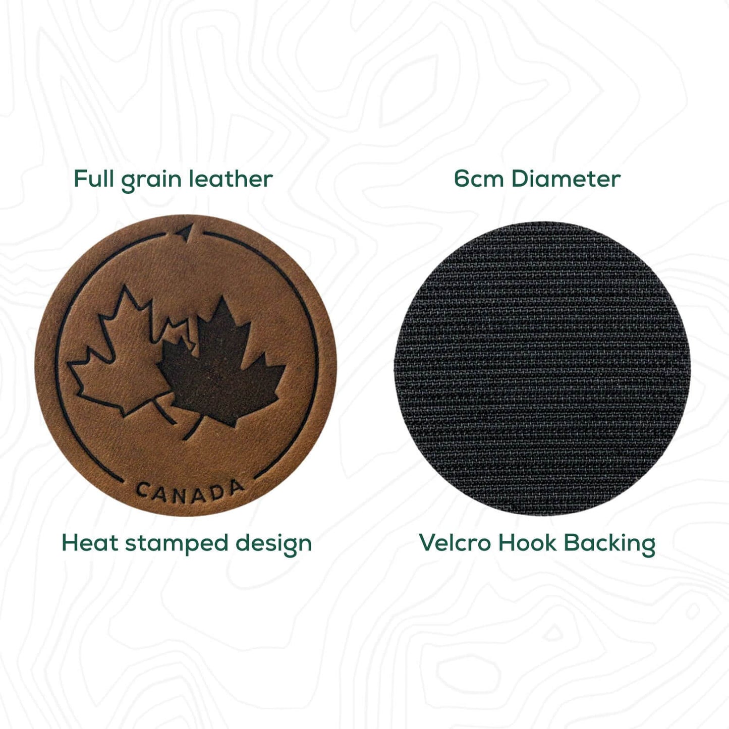 Canada Strong and Free Leather Patch with Velcro