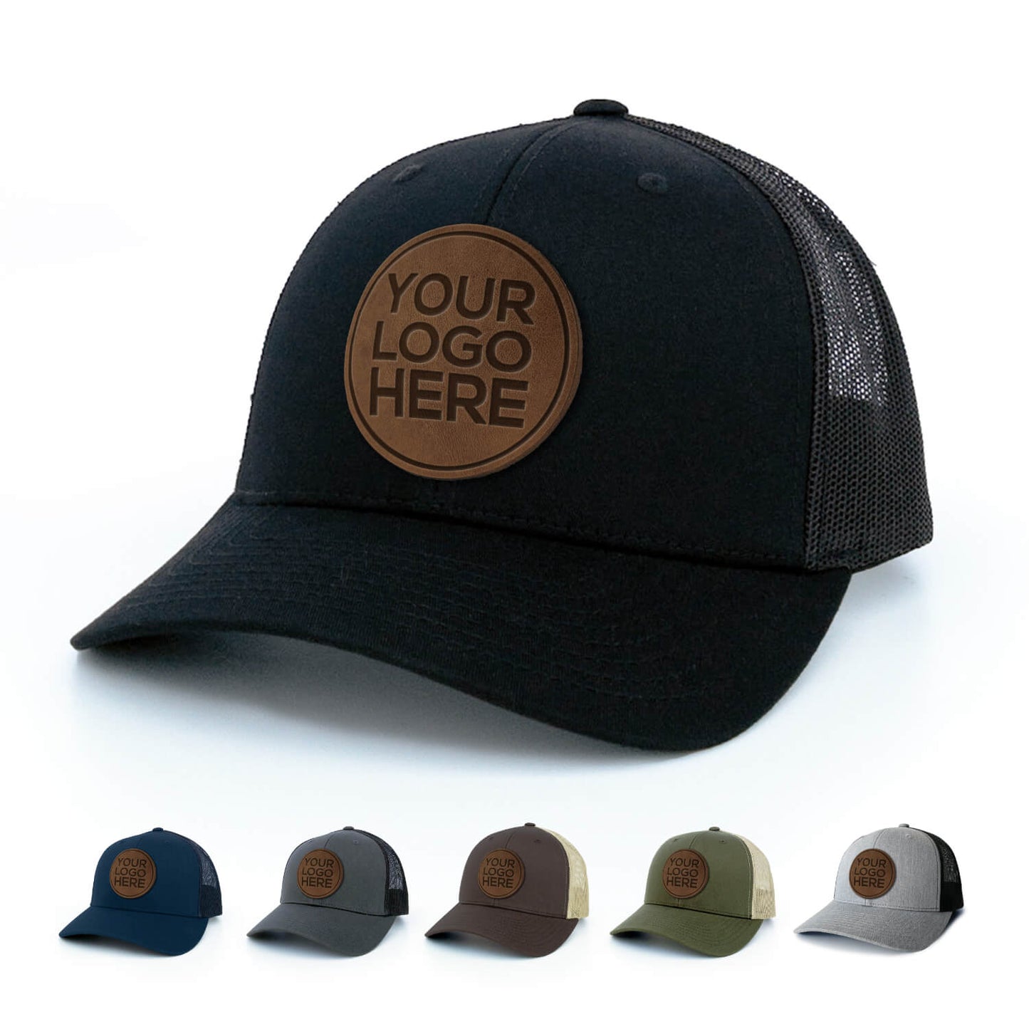 byward outfitters custom hats, custom leather patch trucker hat