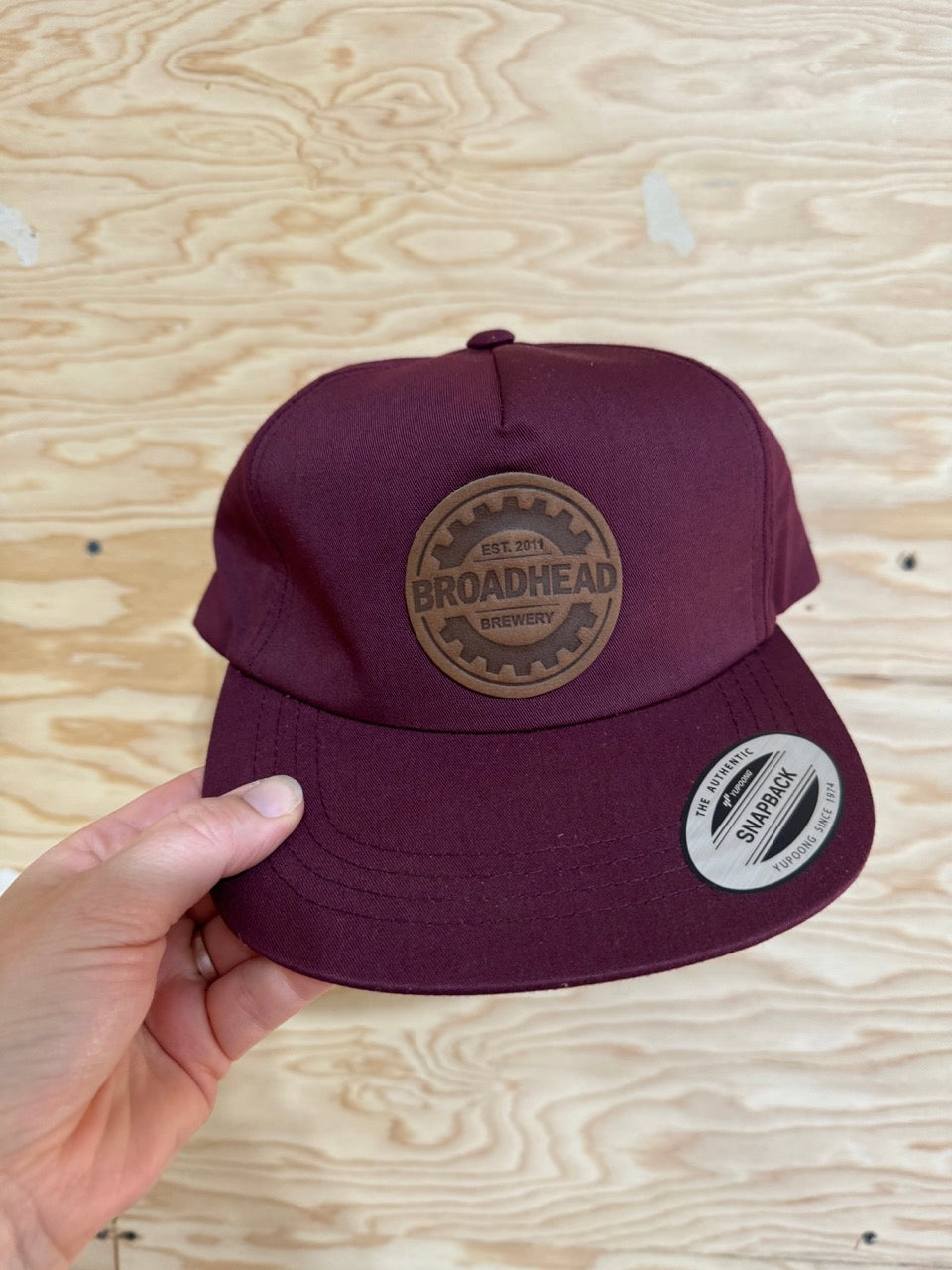 byward outfitters custom hats, custom leather patch flat brim hat