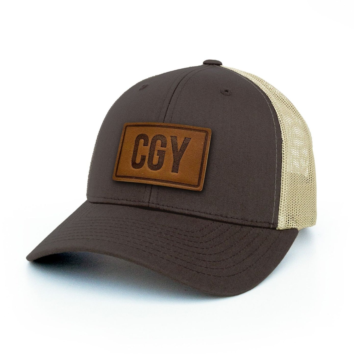 CGY Calgary Leather Patch Trucker Hat