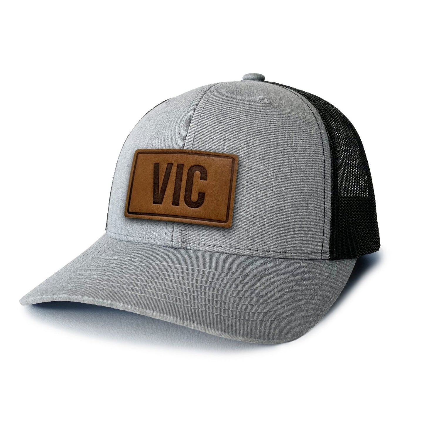 VIC Victoria Leather Patch Trucker Hat