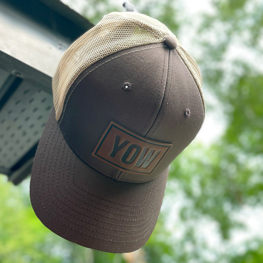 Large Custom Text Leather Patch Hat