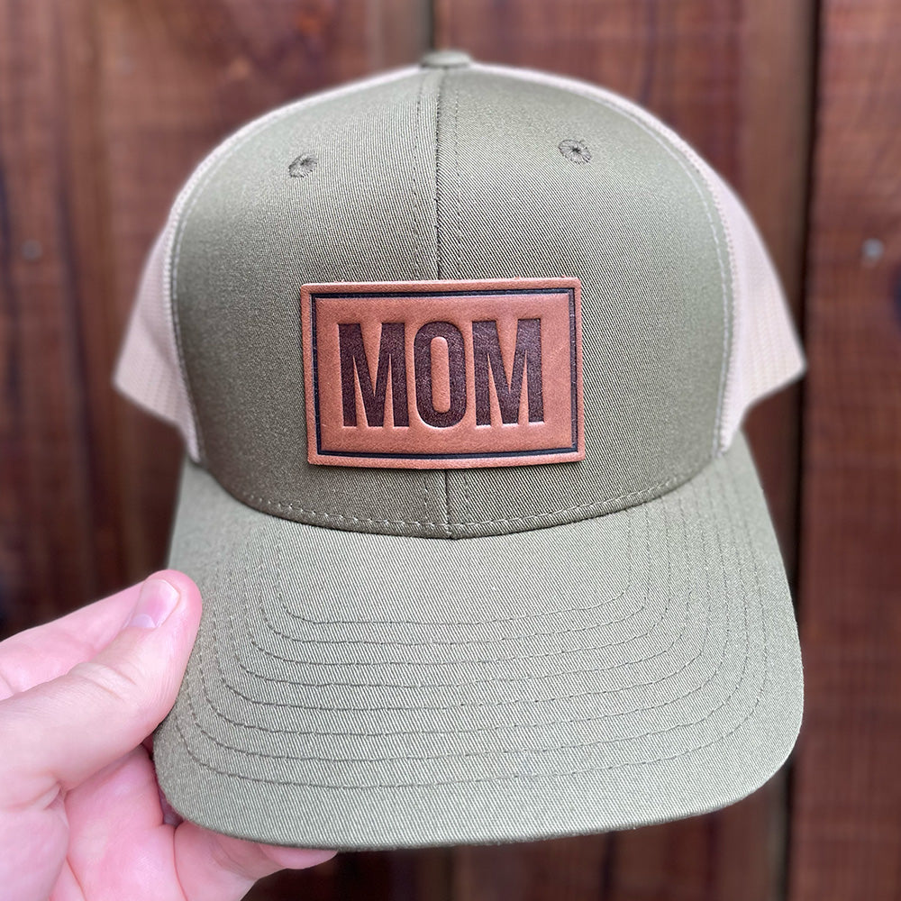 Large Custom Text Leather Patch Hat