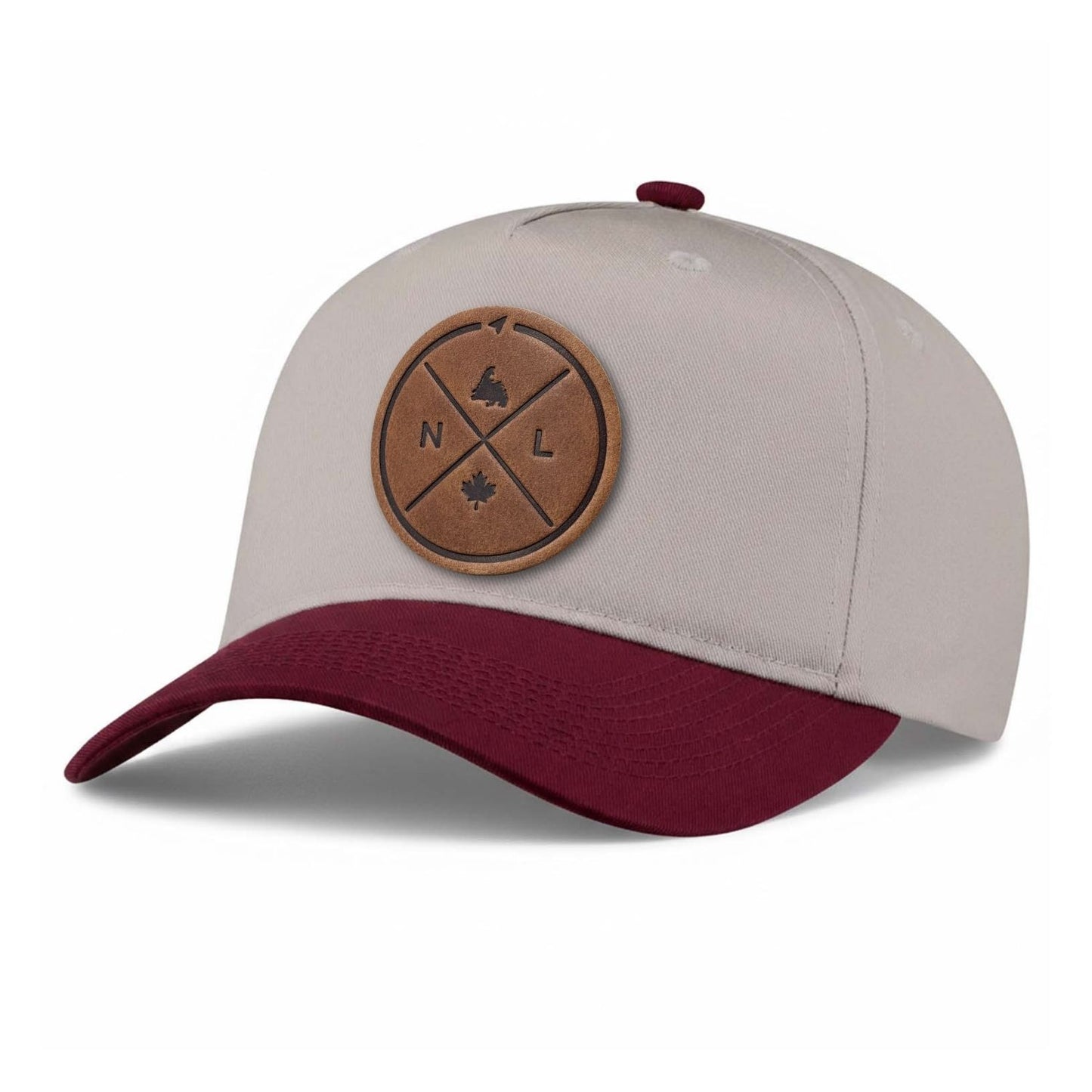 Newfoundland Compass Leather Patch 5-Panel Hat