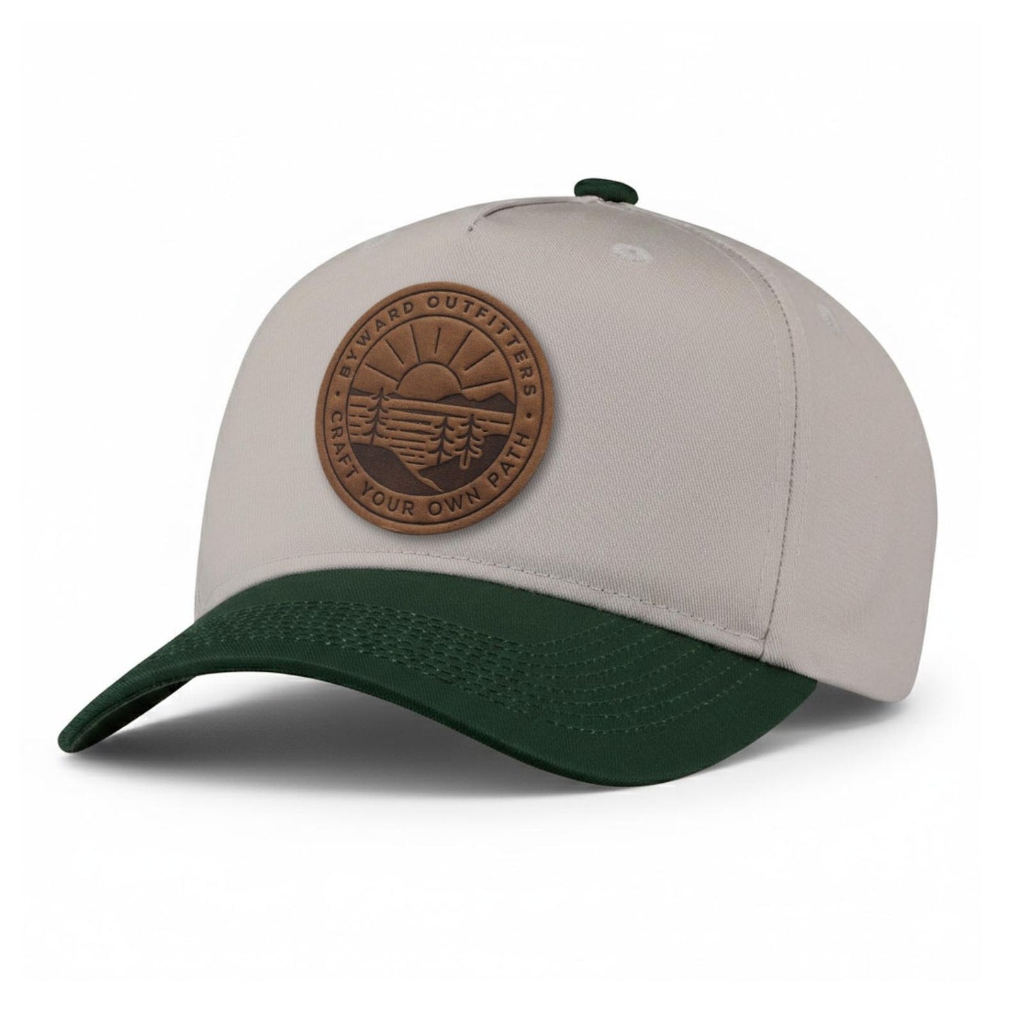Scenic Sunrise Leather Patch 5-Panel Hat