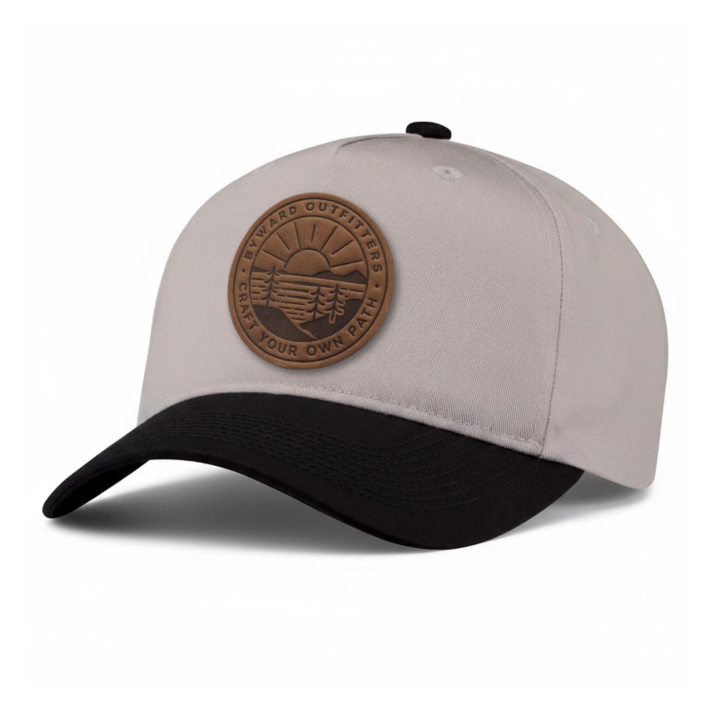 Scenic Sunrise Leather Patch 5-Panel Hat