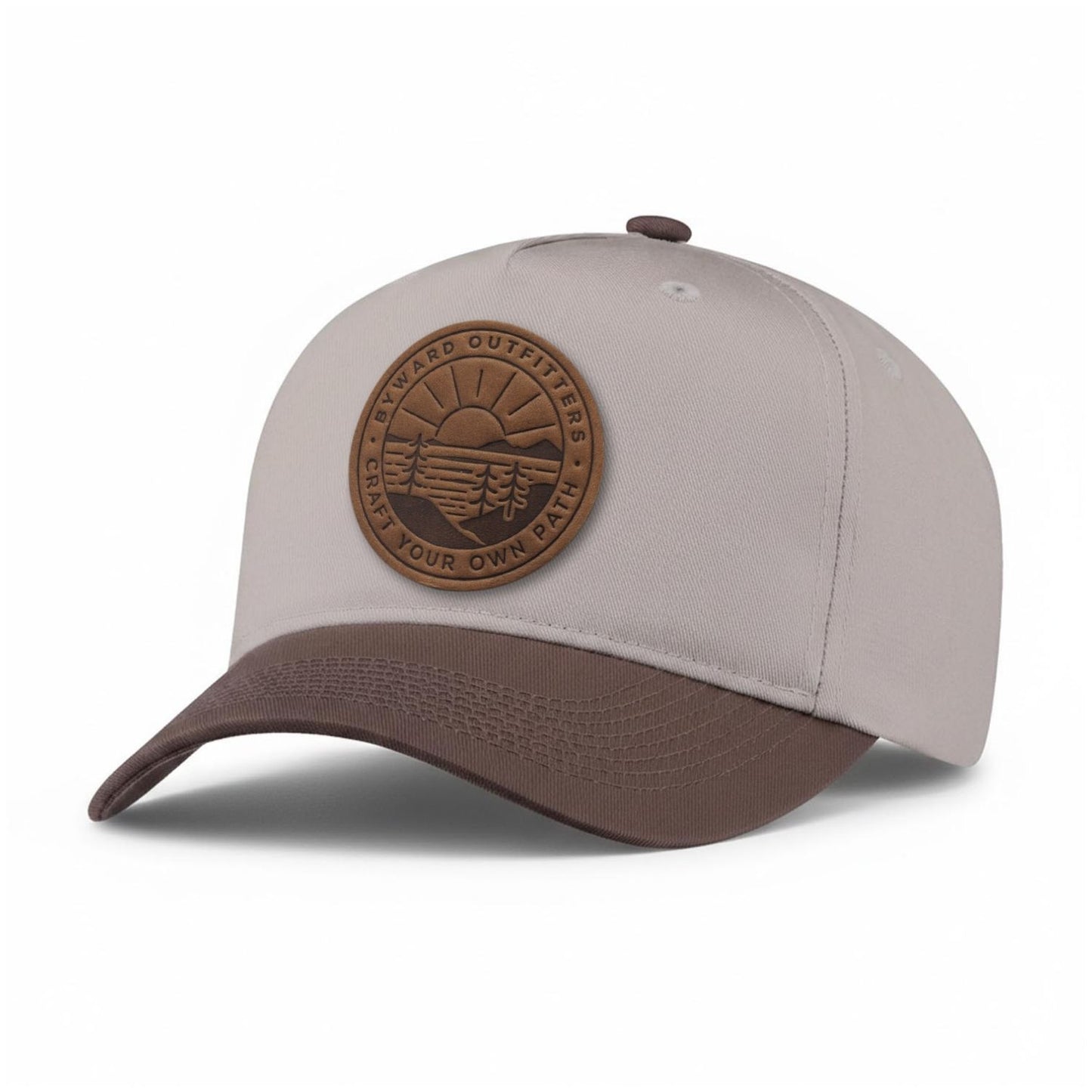 Scenic Sunrise Leather Patch 5-Panel Hat