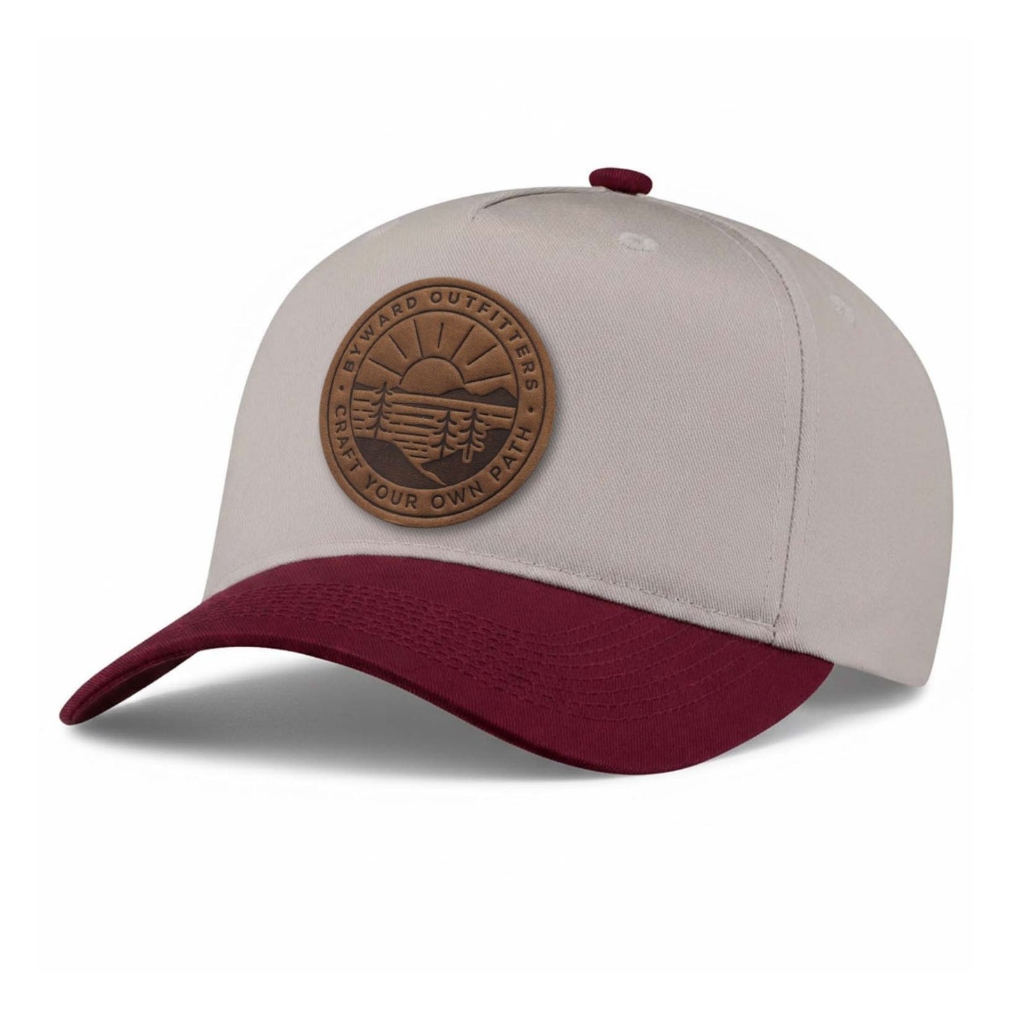 Scenic Sunrise Leather Patch 5-Panel Hat