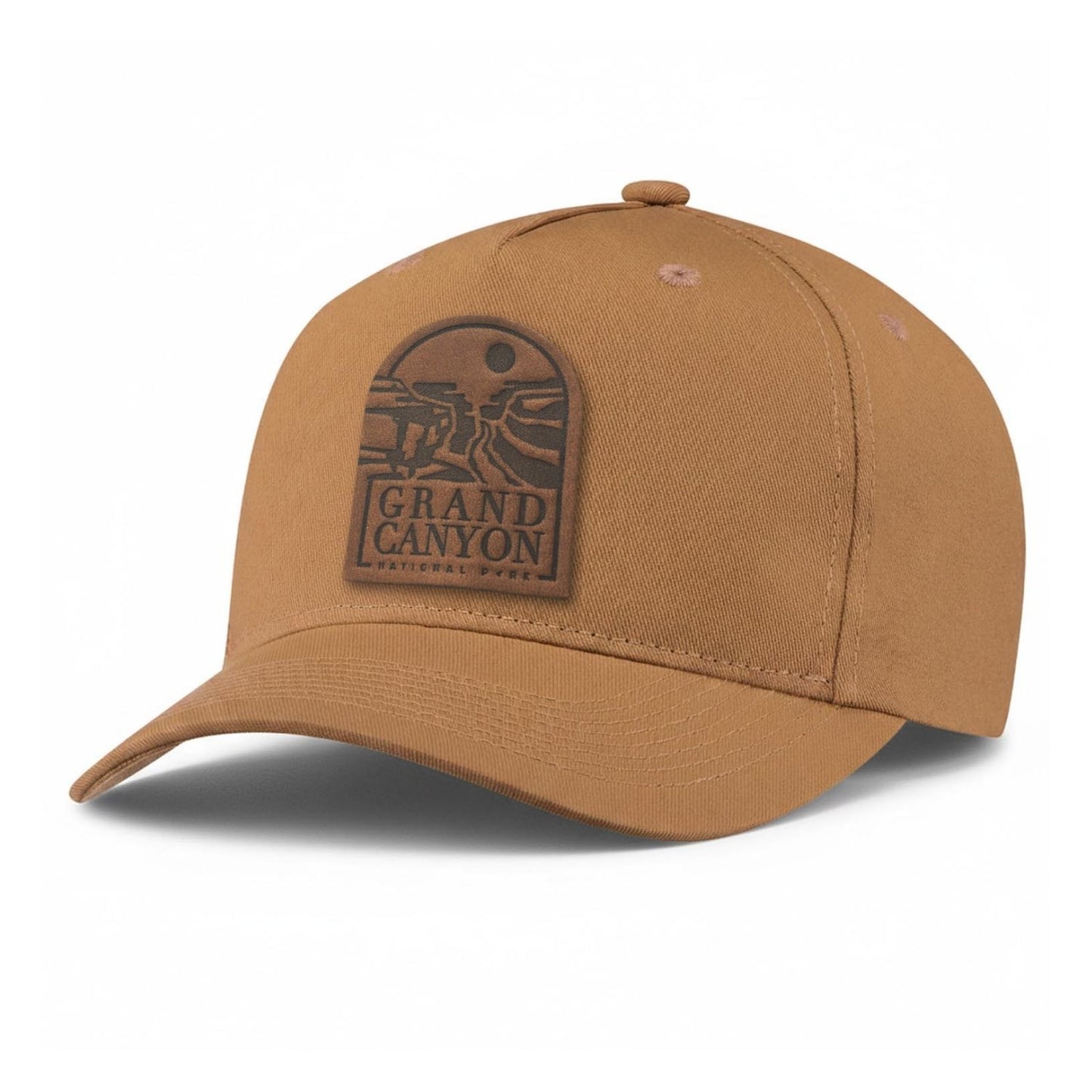 Grand Canyon National Park leather patch hat, 5-Panel hat colour Duck Brown 