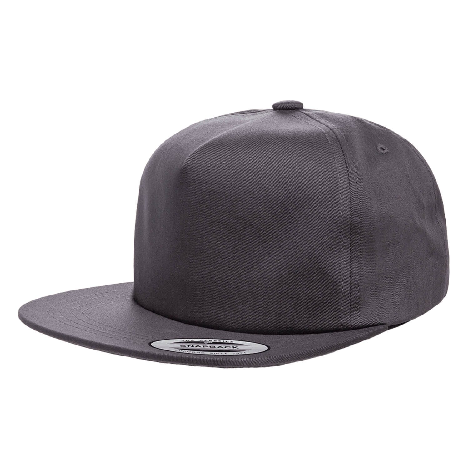 byward outfitters custom hats, custom leather patch flat brim hat in charcoal