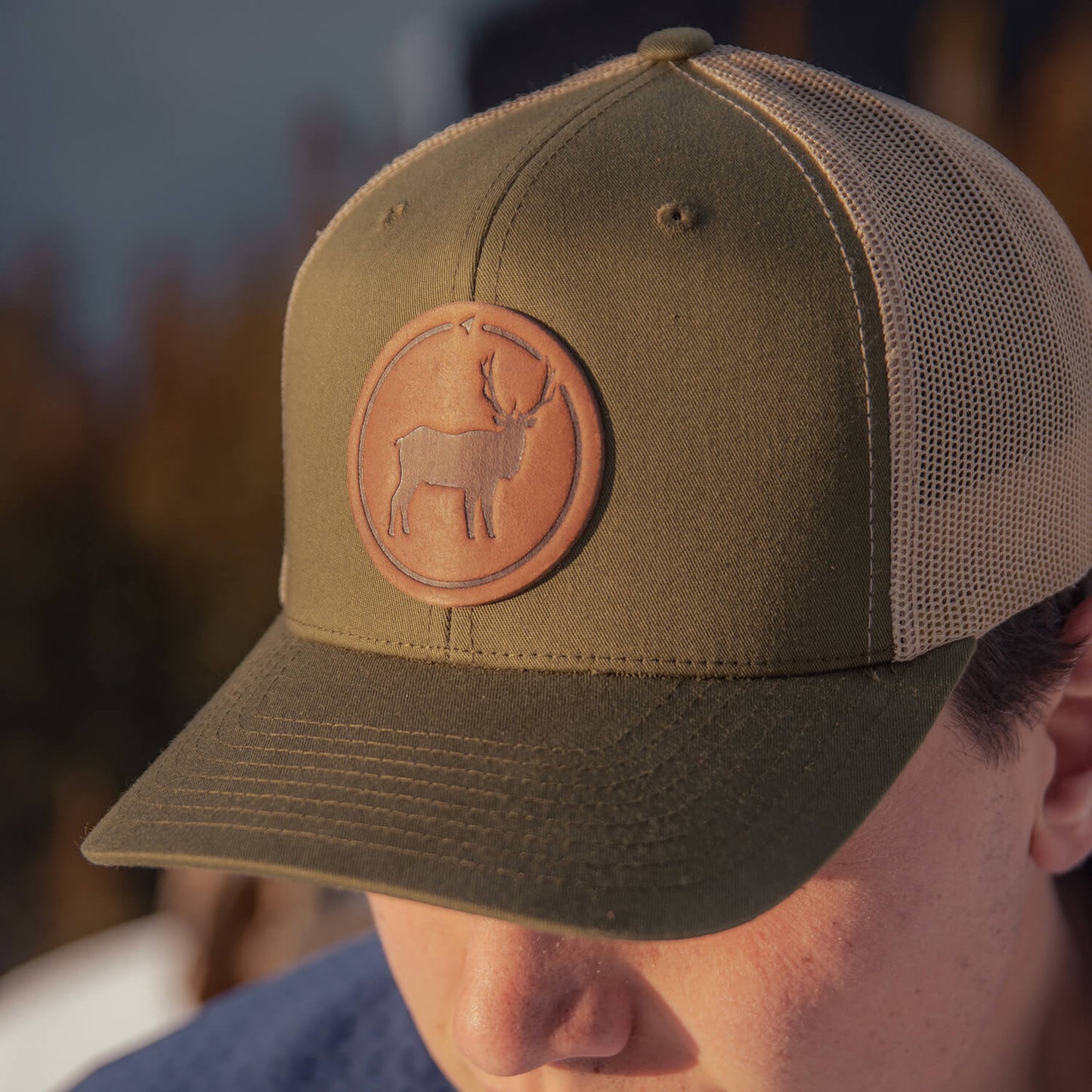 Elk Leather Patch Hat