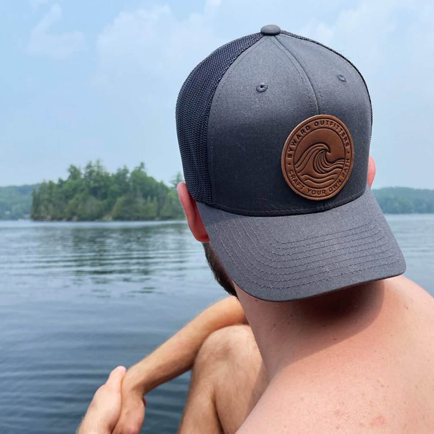 Rolling Wave Leather Patch Hat