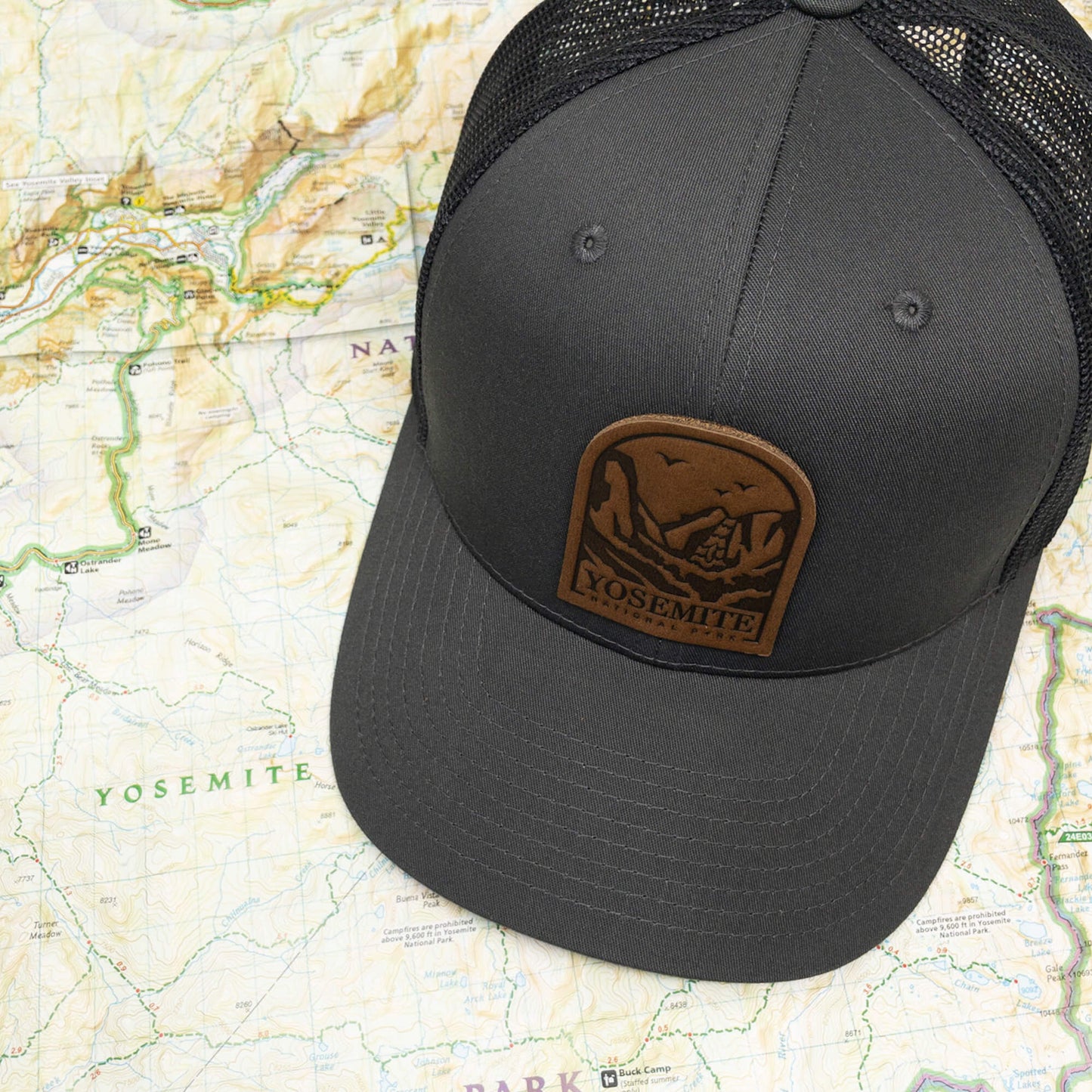 Yosemite National Park Leather Patch Hat