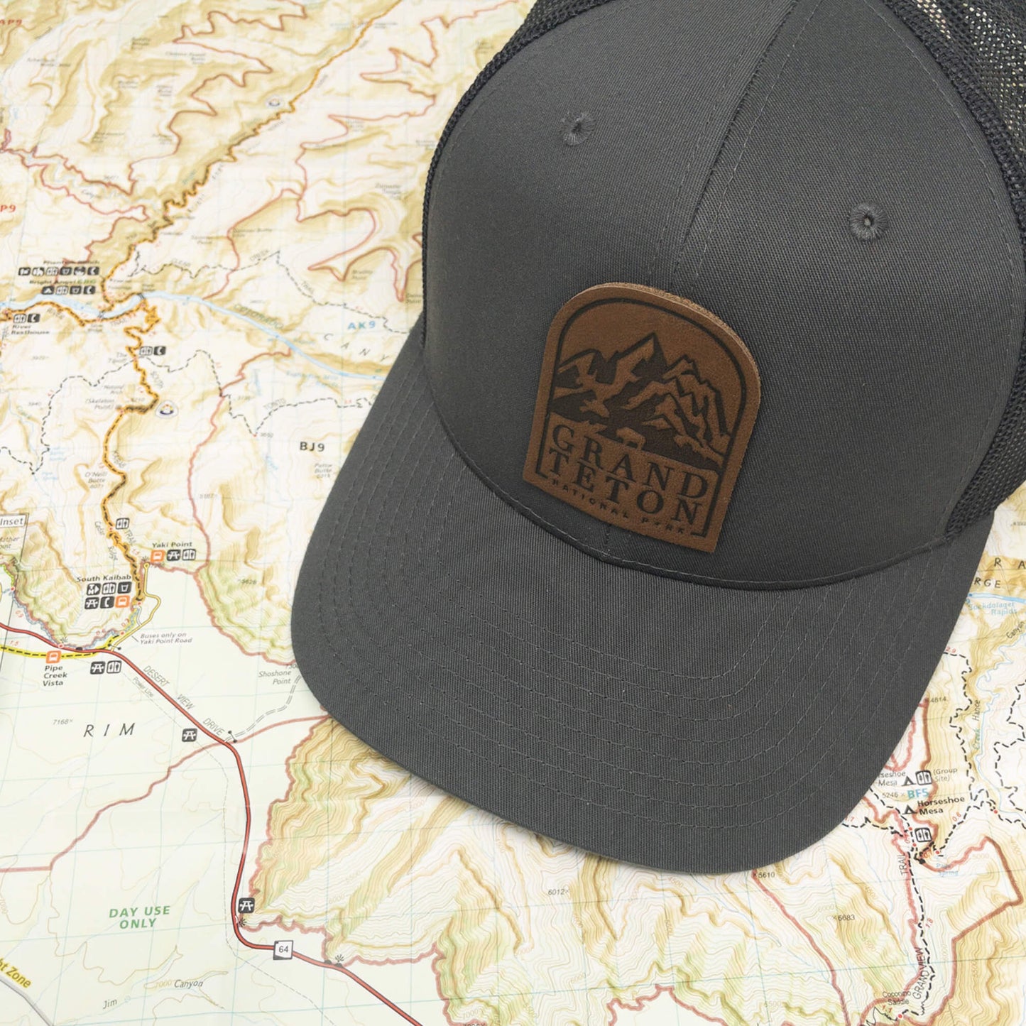 Grand Teton National Park Leather Patch Hat