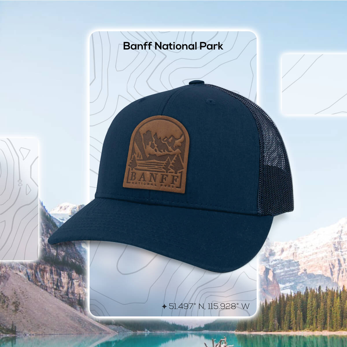 Banff National Park Leather Patch Hat