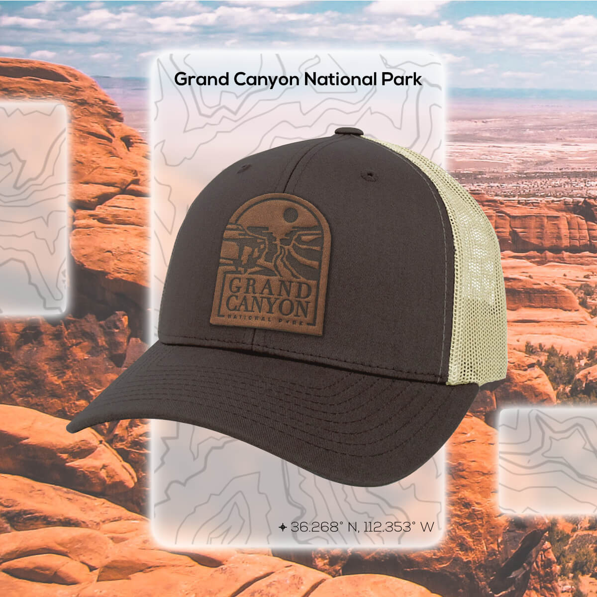 Grand Canyon National Park Leather Patch Hat