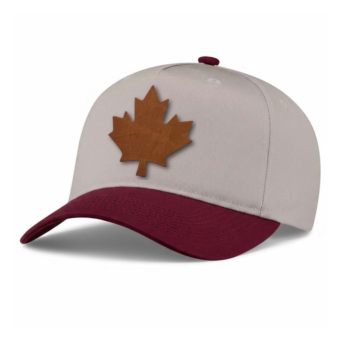 The Leaf Leather Patch 5-Panel Hat (Horween Dublin Blonde)