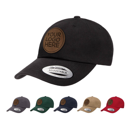 byward outfitters custom hats, custom leather patch dad hat